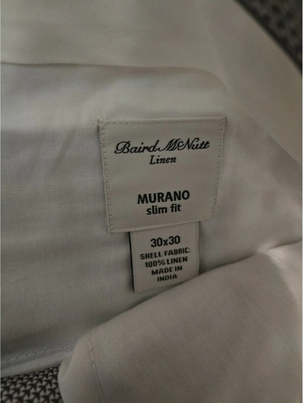 Murano Baird McNutt 100% Linen Pants Men's 30x30 Alex Slim Fit NWT